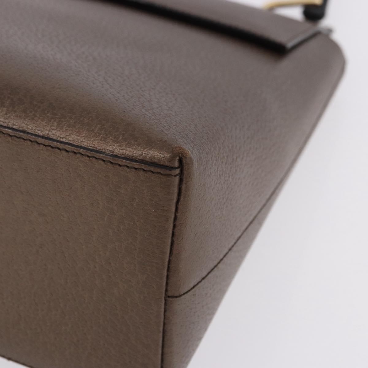 GUCCI Bamboo Hand Bag Leather Brown Gold 001 1118 1886 Auth ka5245
