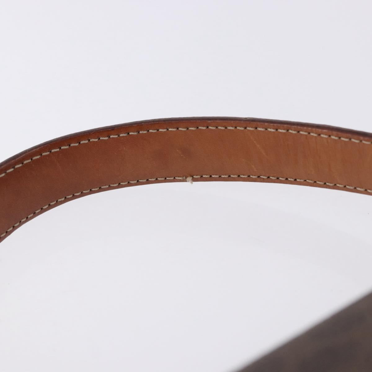 CELINE Macadam Canvas Hand Bag PVC Leather Brown Gold Auth ka5248A