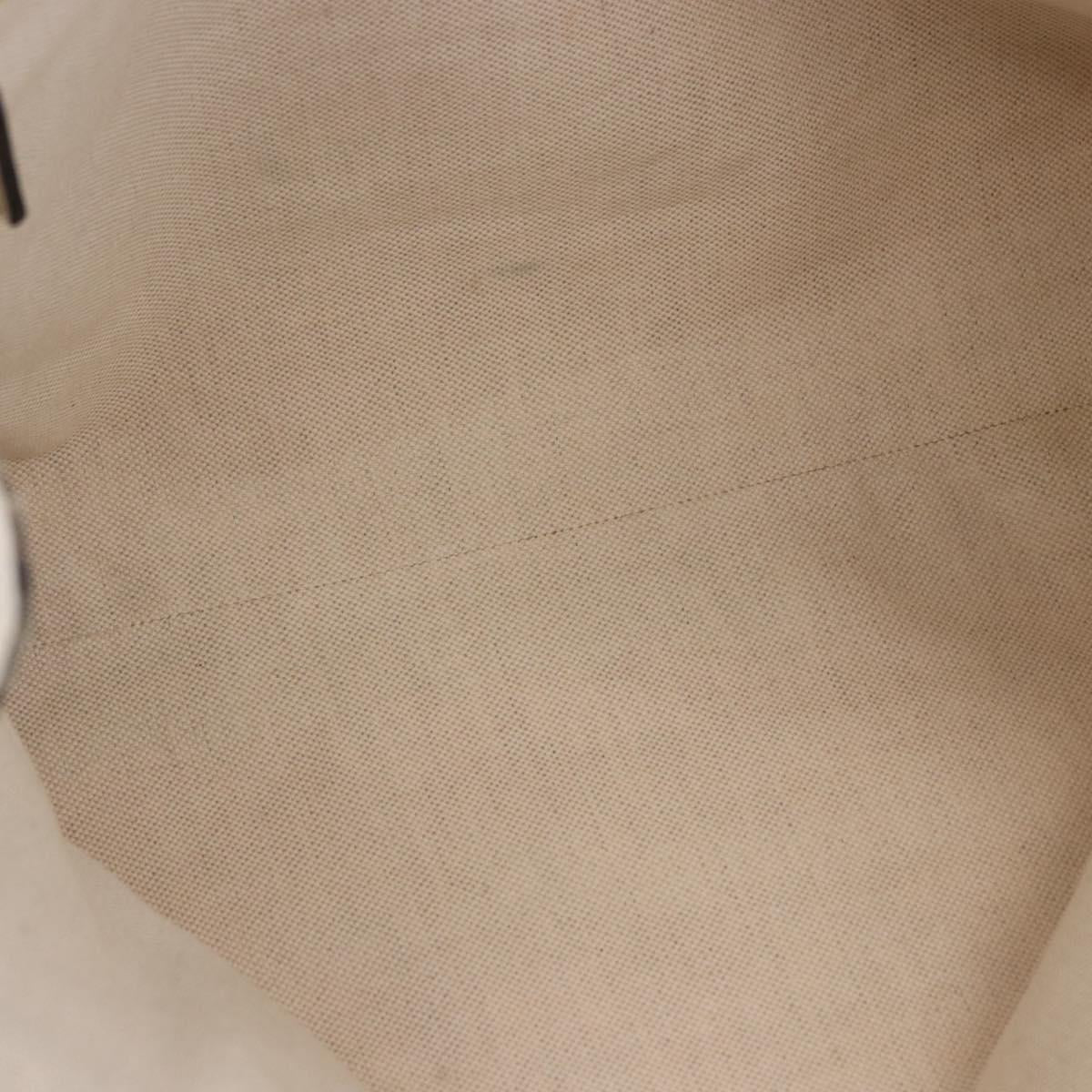 GUCCI GG Canvas Guccissima Tote Bag Leather White Silver 211944 Auth ka5249