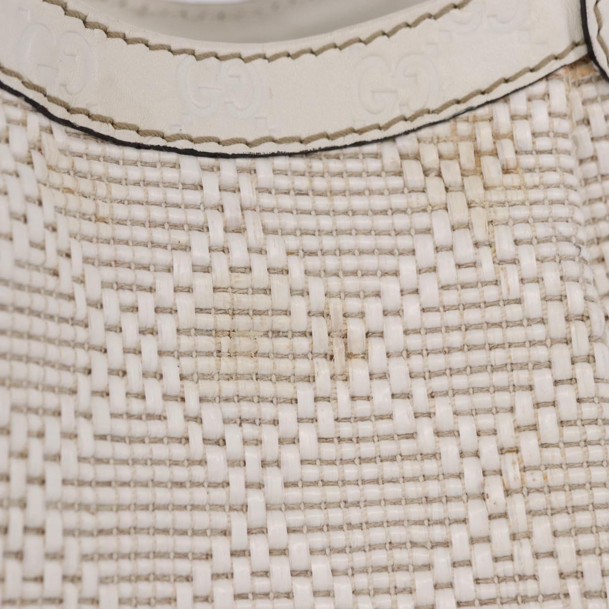GUCCI GG Canvas Guccissima Tote Bag Leather White Silver 211944 Auth ka5249
