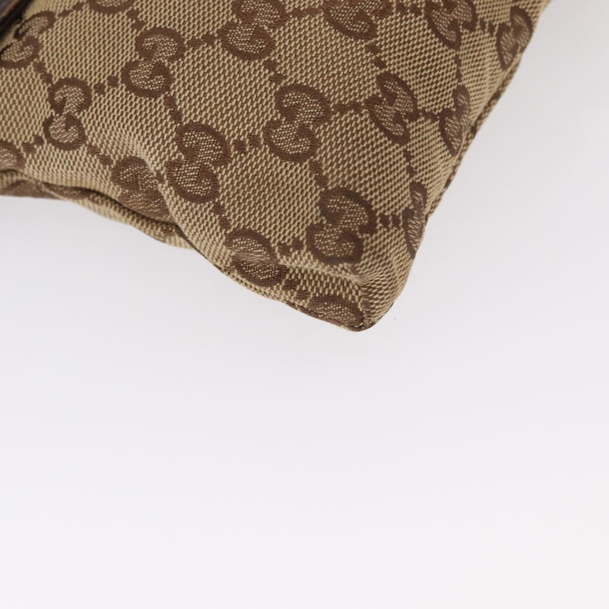 GUCCI GG Canvas Waist bag Beige Silver 28566 Auth ka525