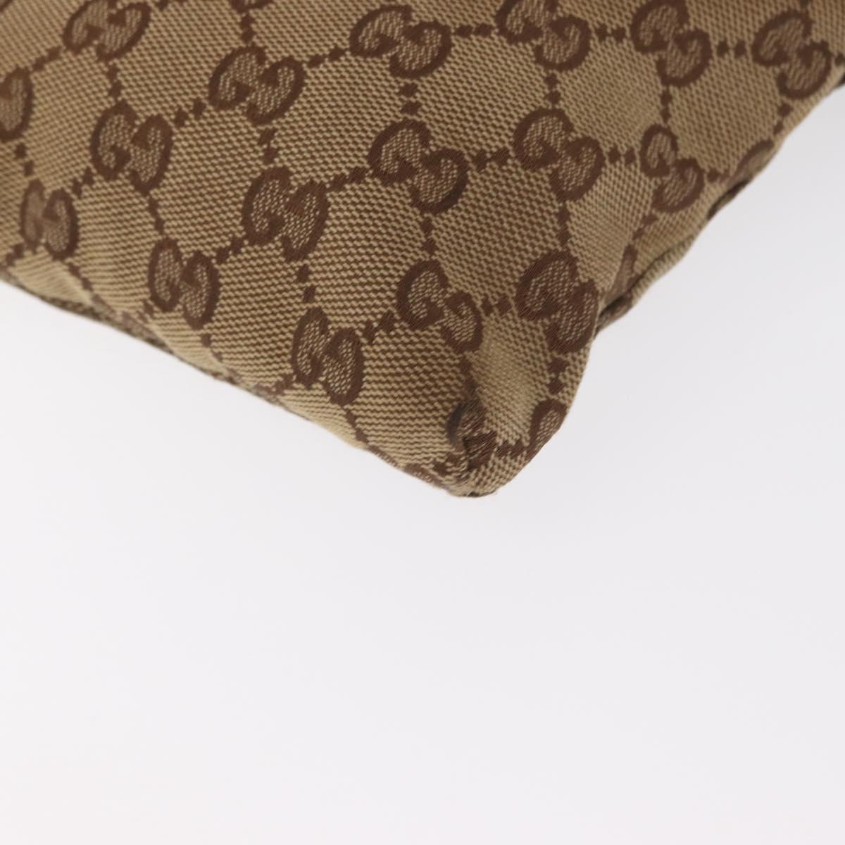 GUCCI GG Canvas Waist bag Beige Silver 28566 Auth ka525