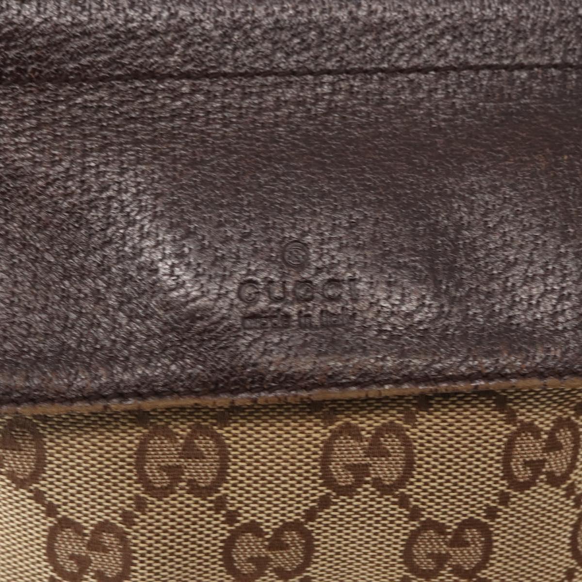GUCCI GG Canvas Waist bag Beige Silver 28566 Auth ka525