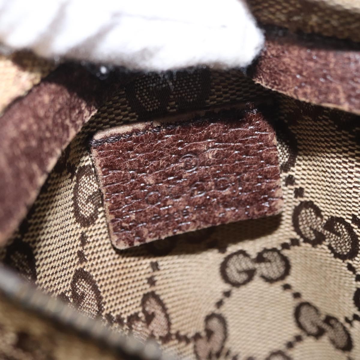 GUCCI GG Canvas Waist bag Beige Silver 28566 Auth ka525