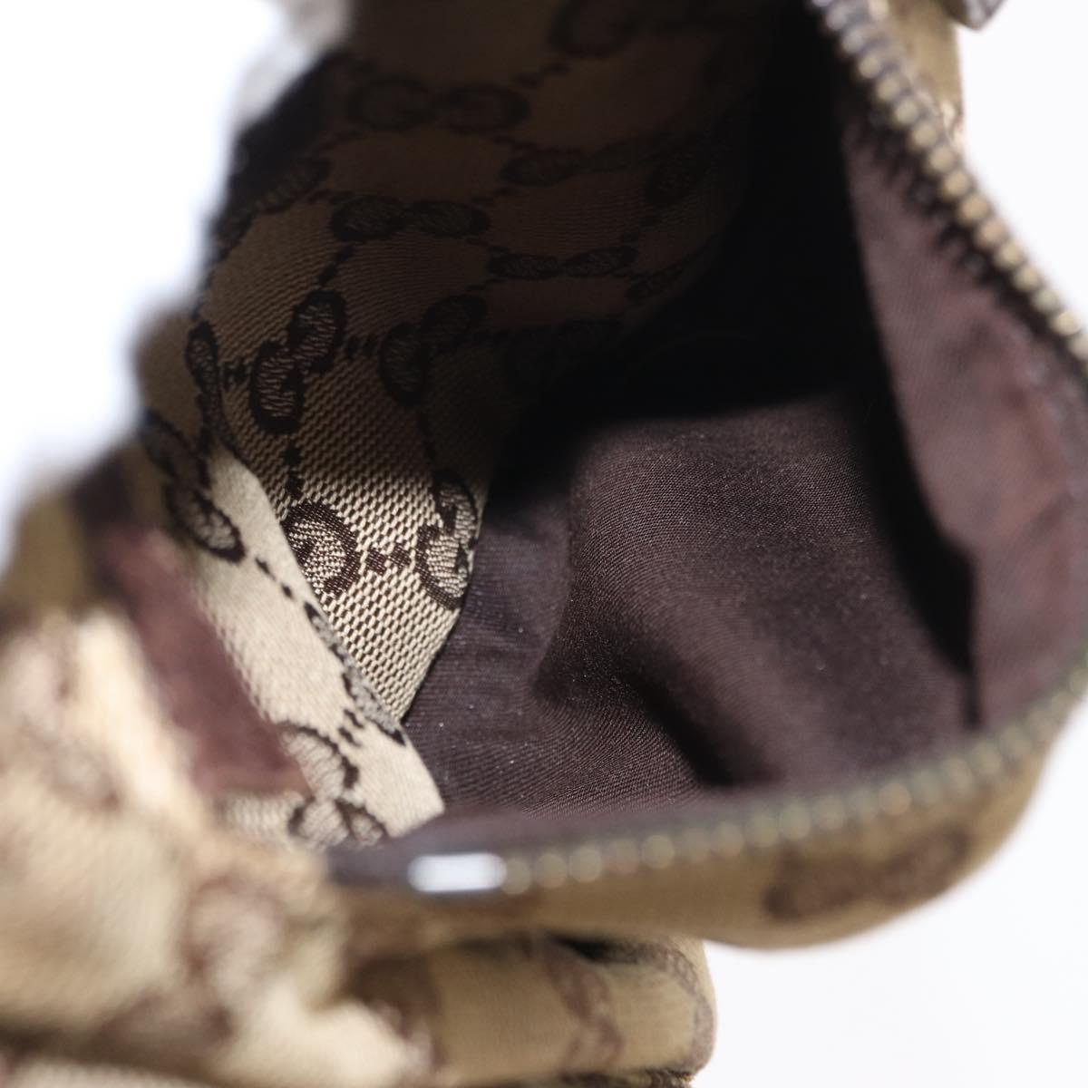 GUCCI GG Canvas Waist bag Beige Silver 28566 Auth ka525