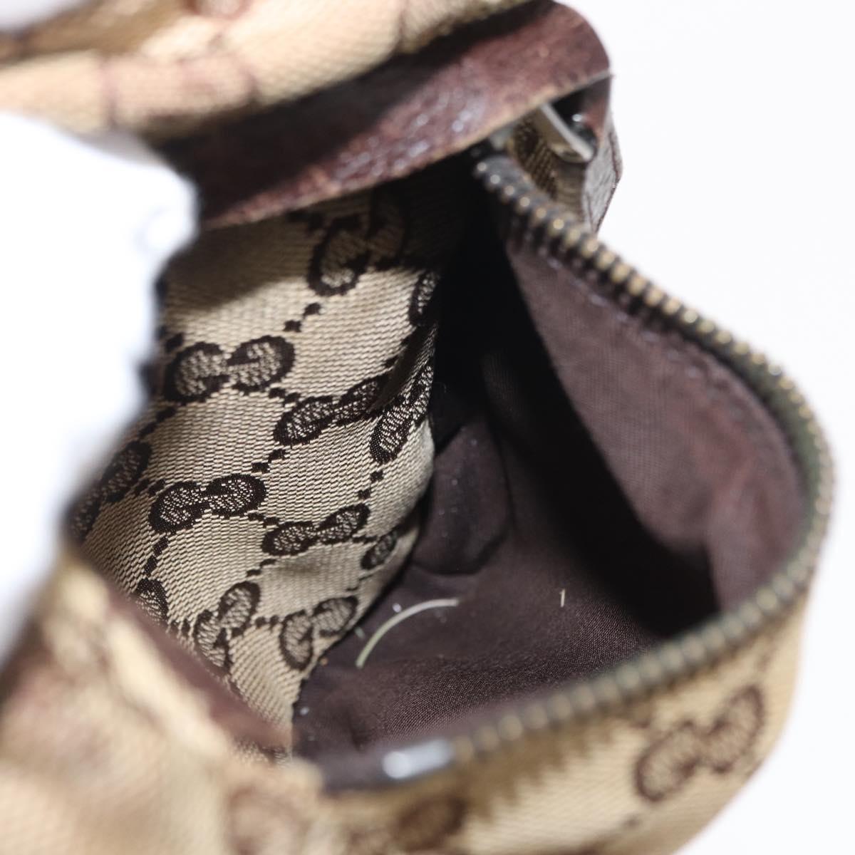 GUCCI GG Canvas Waist bag Beige Silver 28566 Auth ka525