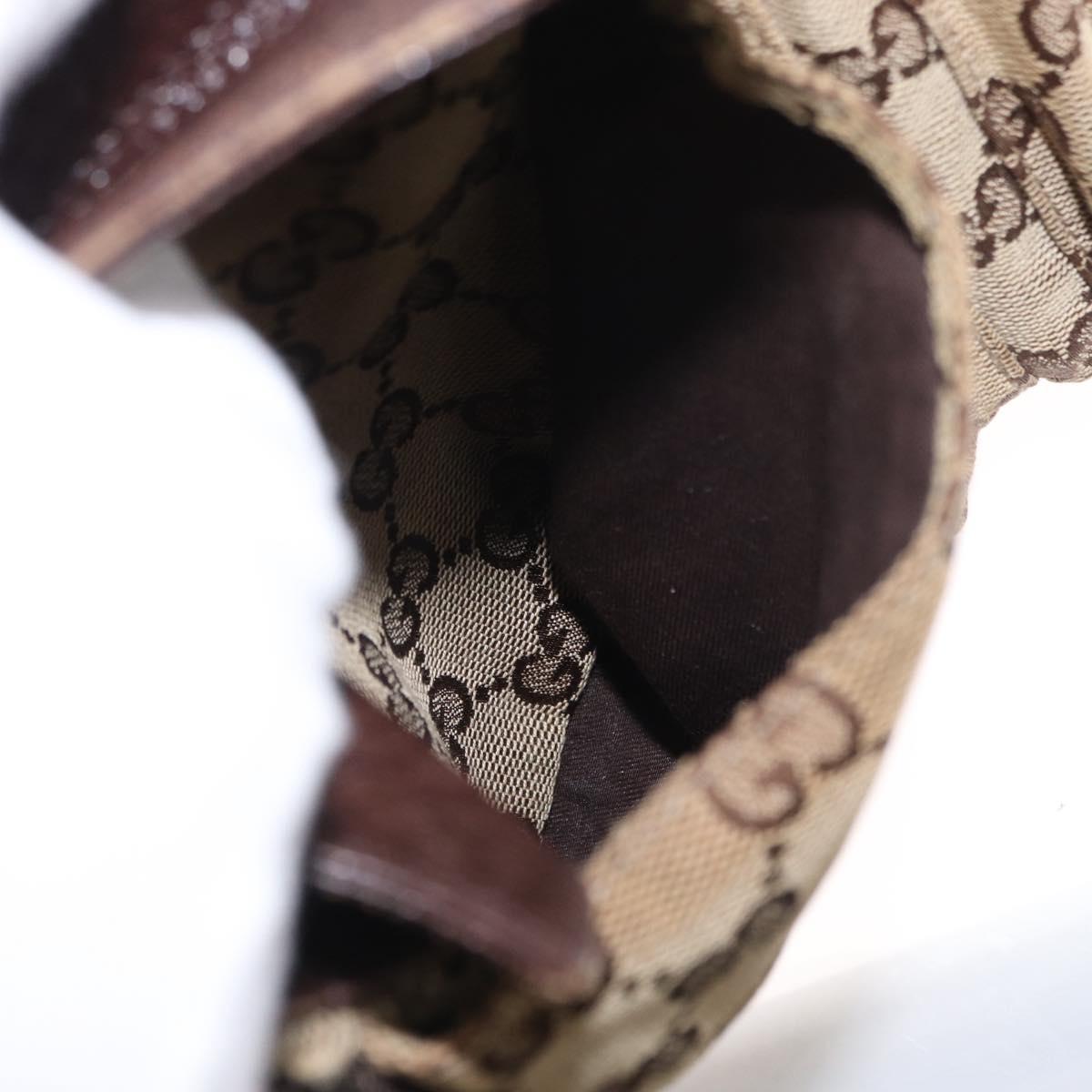 GUCCI GG Canvas Waist bag Beige Silver 28566 Auth ka525