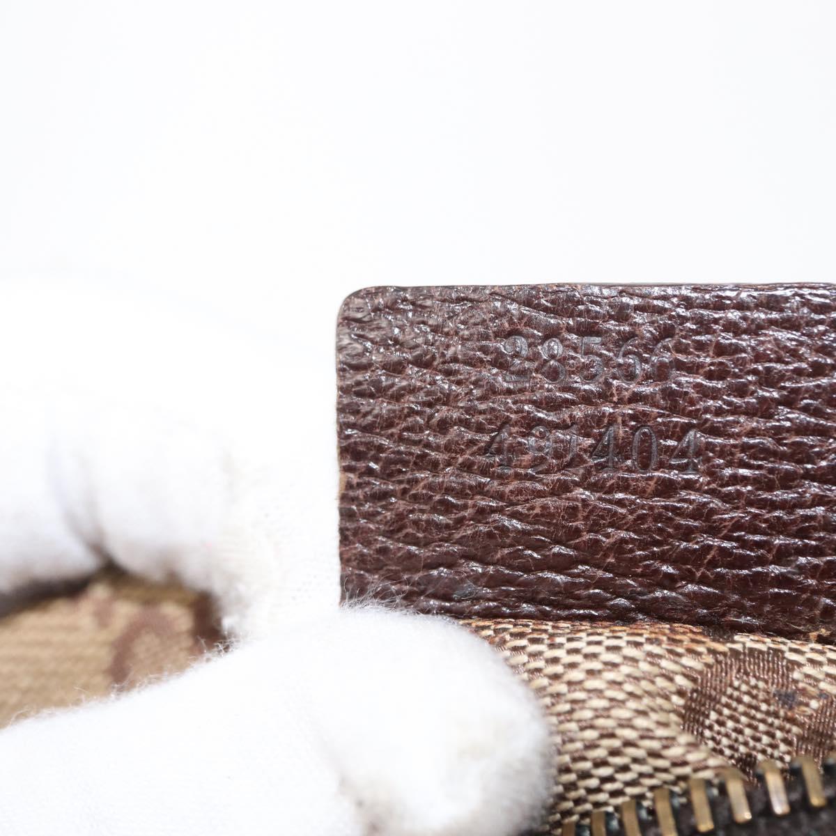 GUCCI GG Canvas Waist bag Beige Silver 28566 Auth ka525