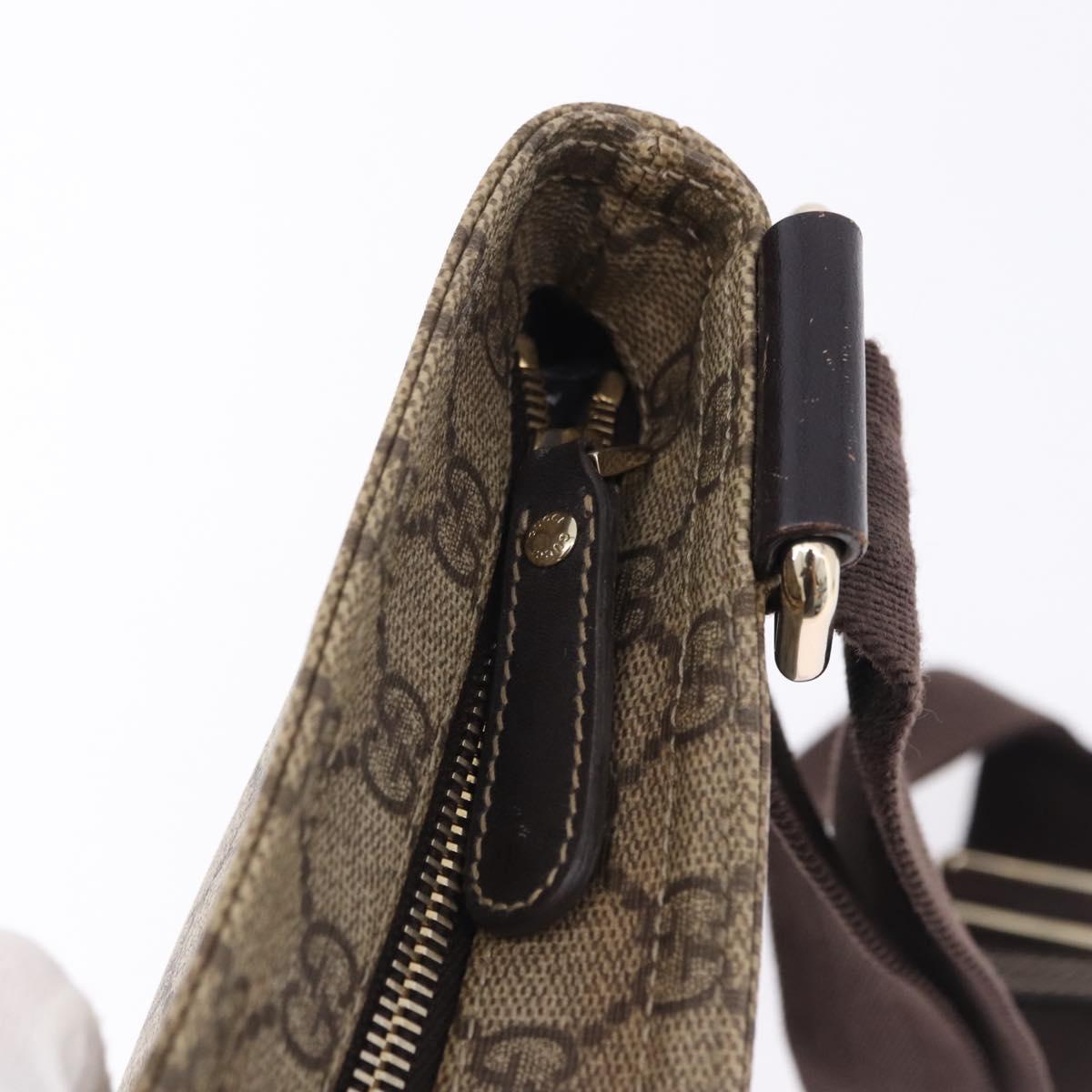 GUCCI GG Supreme Shoulder Bag PVC Beige Gold 201446 Auth ka5250