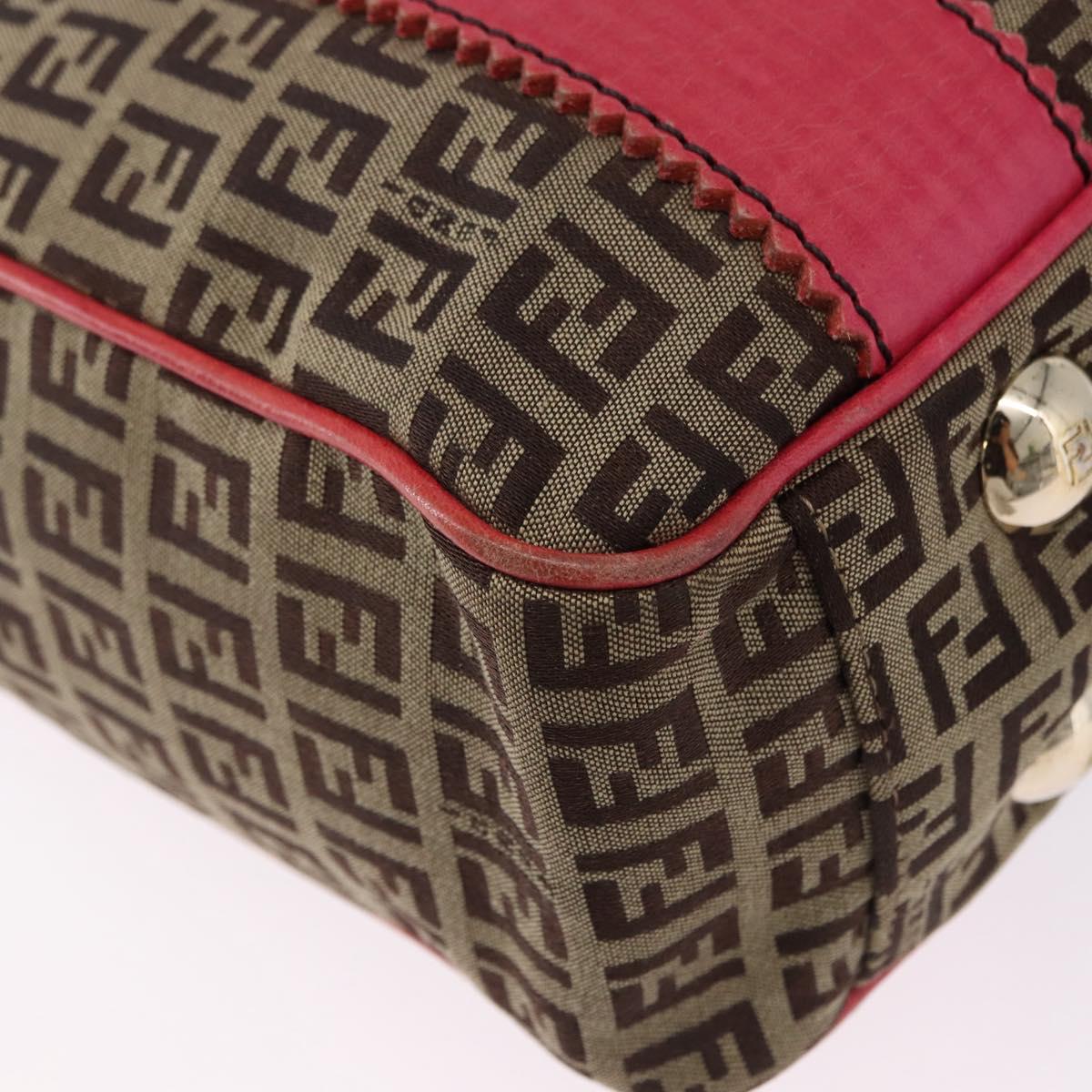 FENDI Zucchino Canvas Tote Bag Beige Gold Auth ka5251