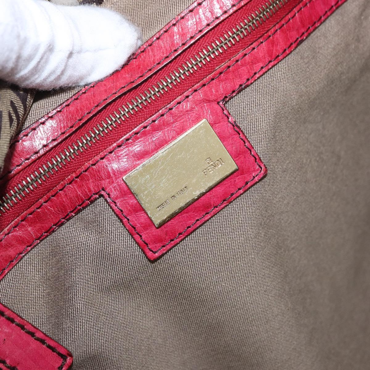FENDI Zucchino Canvas Tote Bag Beige Gold Auth ka5251