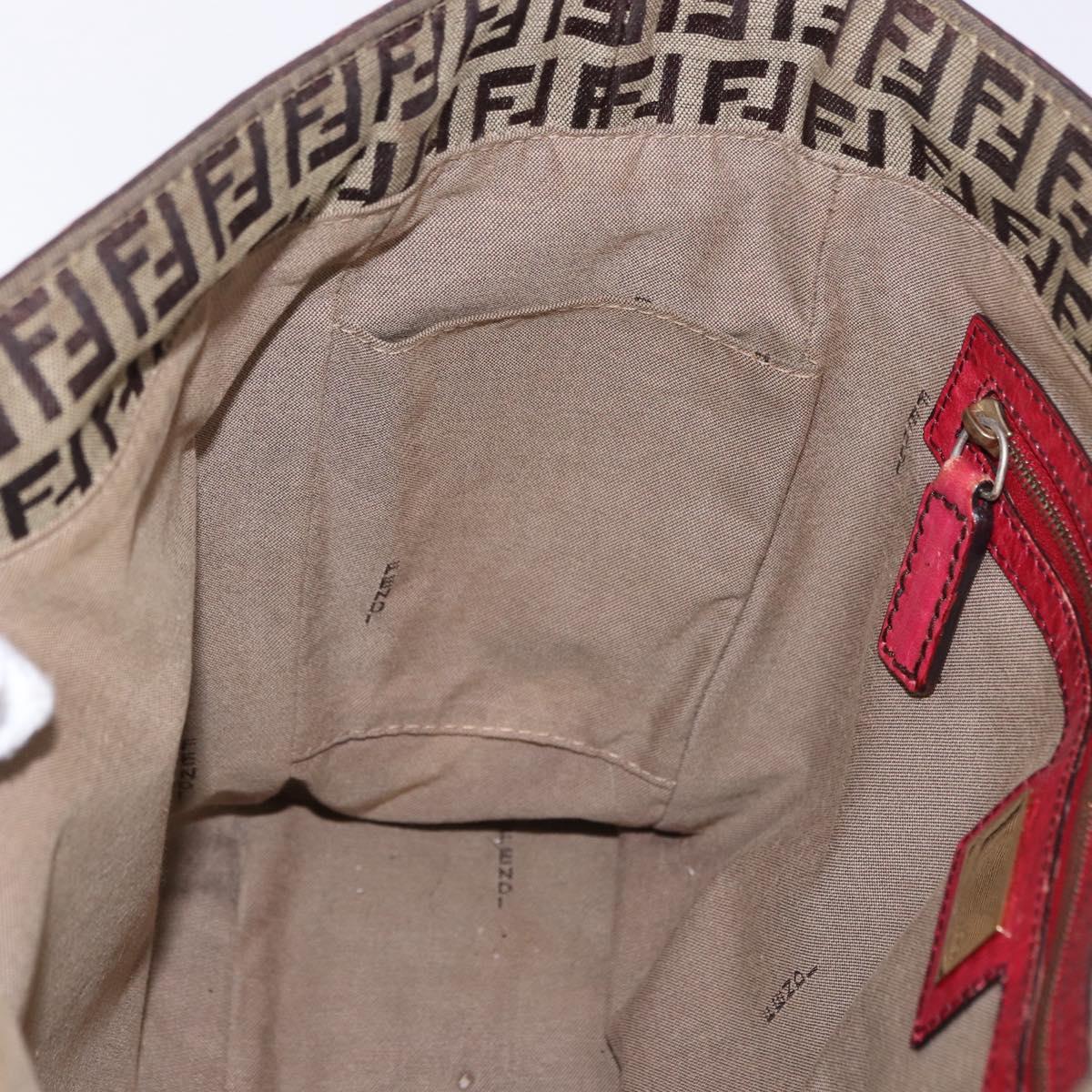 FENDI Zucchino Canvas Tote Bag Beige Gold Auth ka5251