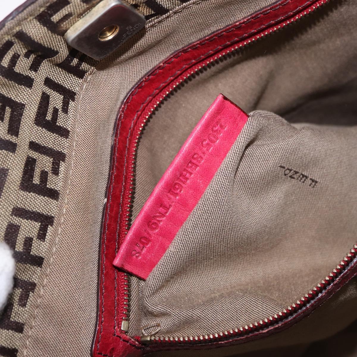 FENDI Zucchino Canvas Tote Bag Beige Gold Auth ka5251