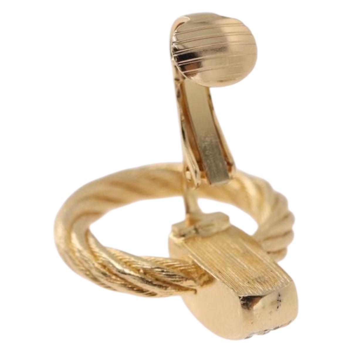 Christian Dior Earring metal Gold Tone Auth ka5252