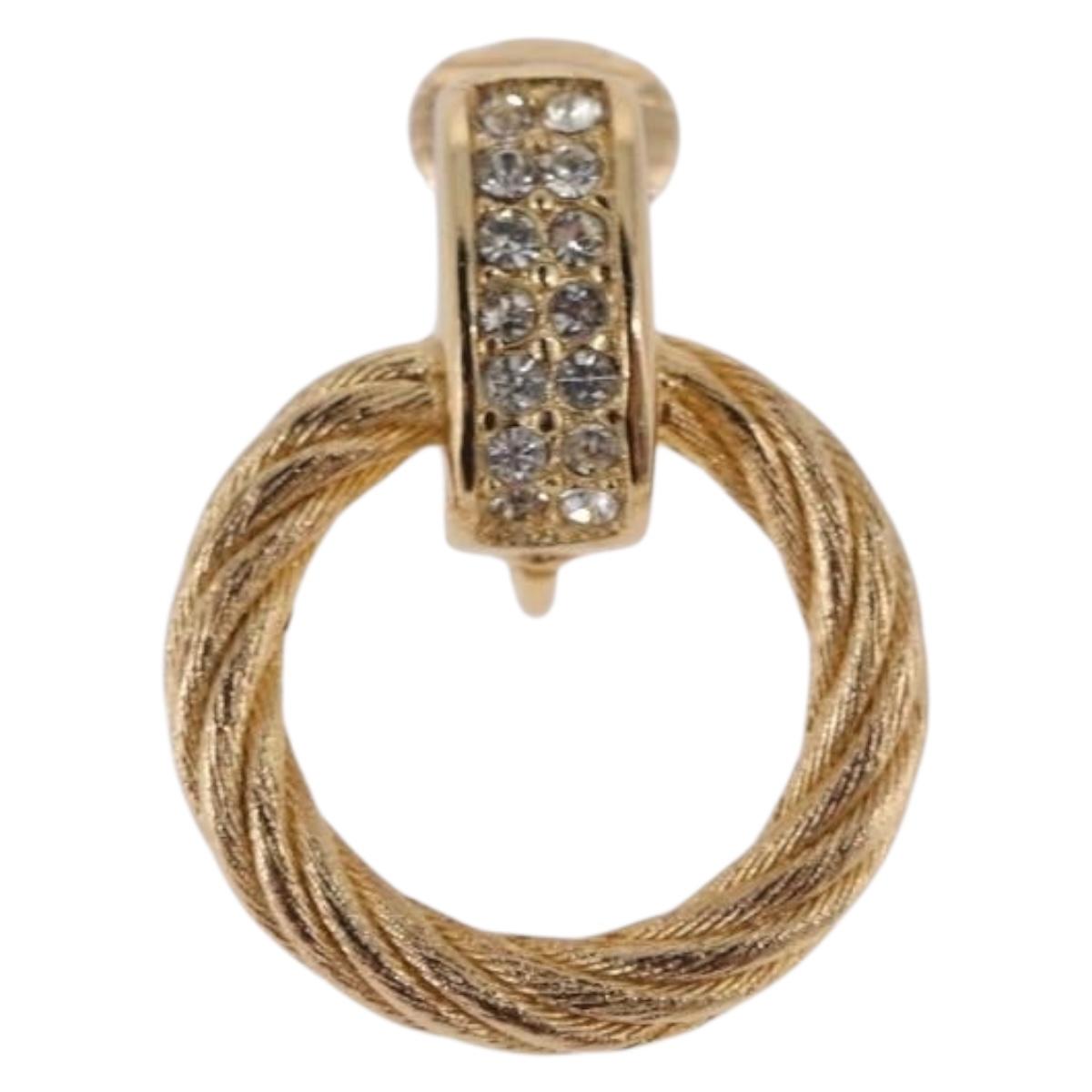 Christian Dior Earring metal Gold Tone Auth ka5252