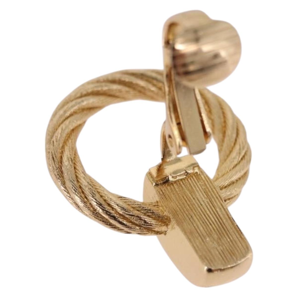 Christian Dior Earring metal Gold Tone Auth ka5252