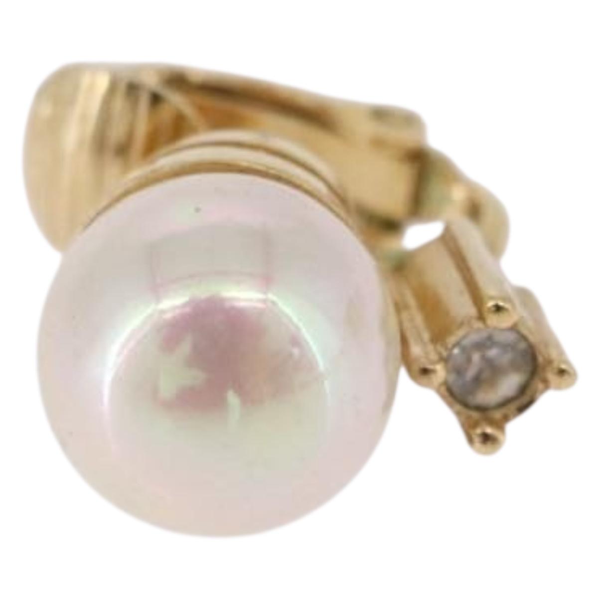 Christian Dior Earring metal Gold Tone Auth ka5253
