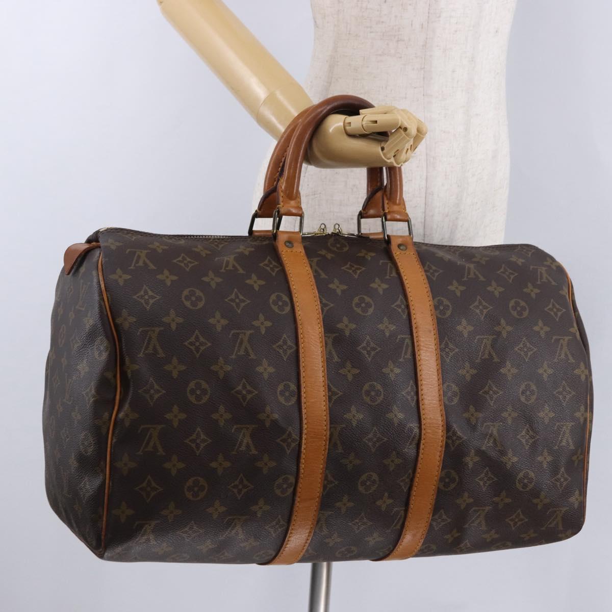 LOUIS VUITTON Monogram Keepall 45 Boston Bag M41428 LV Auth ka5254A