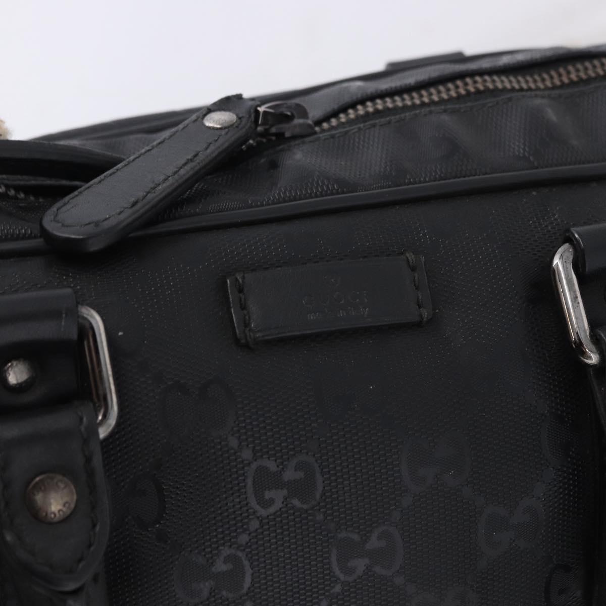GUCCI GG implementation Business Bag PVC Silver Black 201480 Auth ka5257