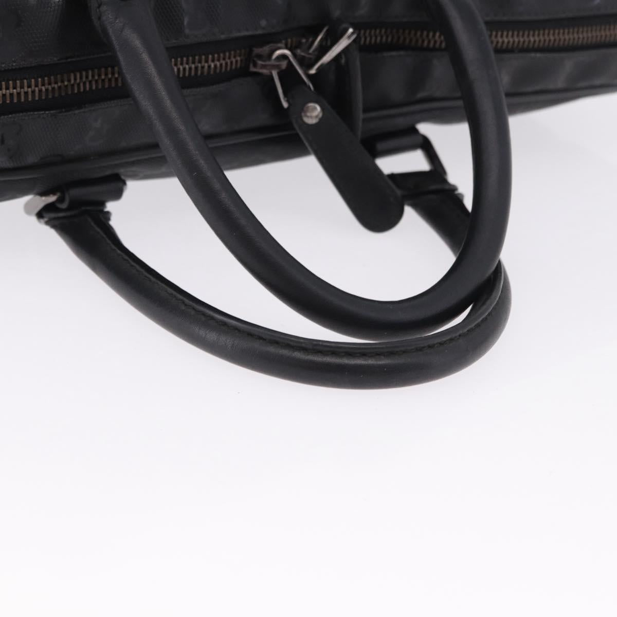 GUCCI GG implementation Business Bag PVC Silver Black 201480 Auth ka5257