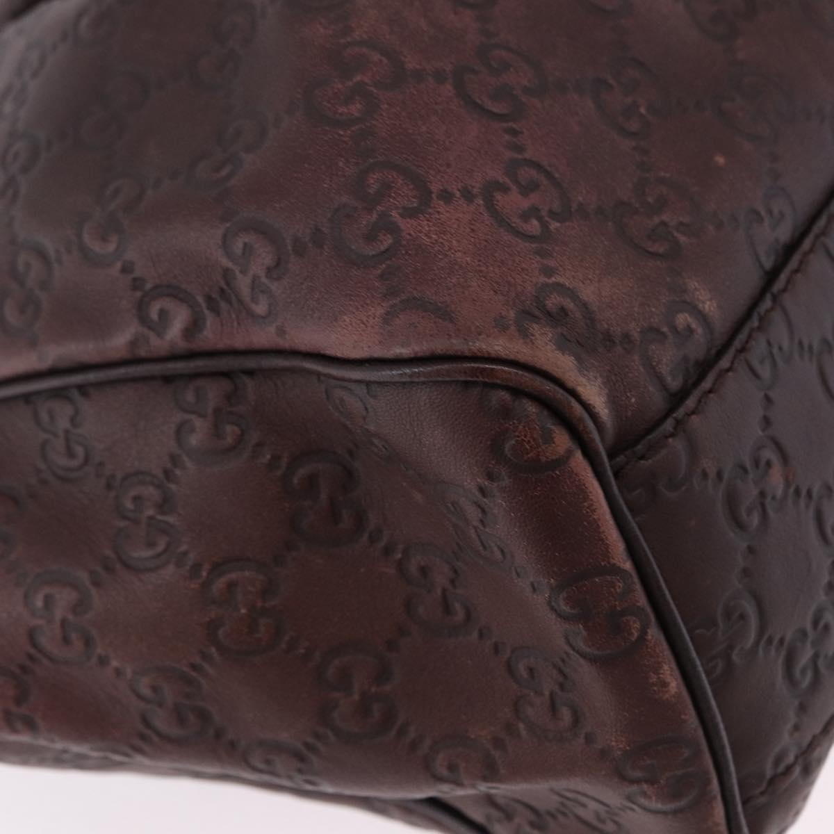 GUCCI GG Canvas Guccissima Tote Bag Leather Brown Gold 211944 Auth ka5259
