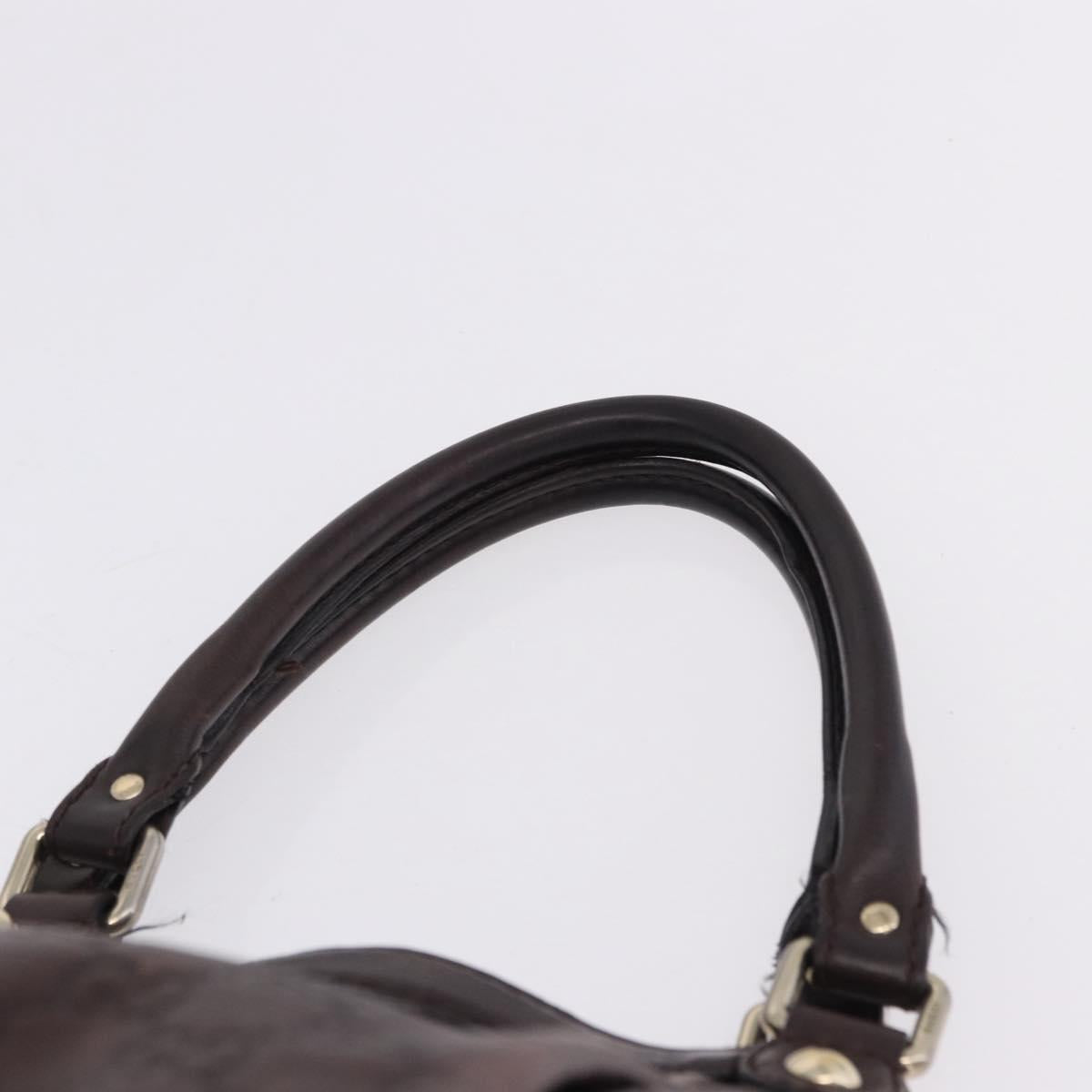 GUCCI GG Canvas Guccissima Tote Bag Leather Brown Gold 211944 Auth ka5259