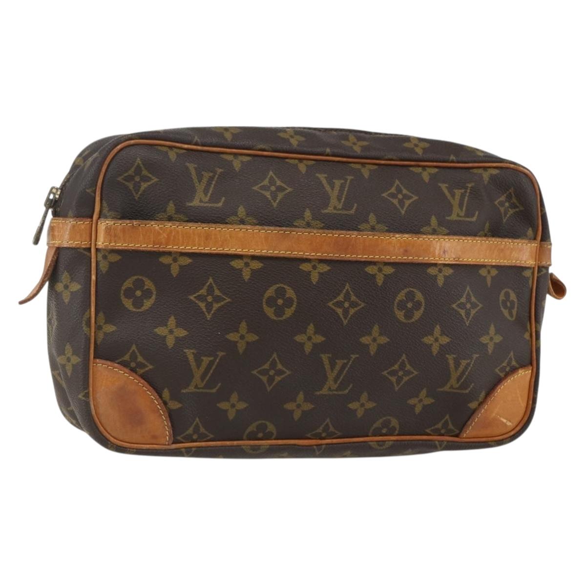 LOUIS VUITTON Monogram Compiegne 28 Clutch Bag M51845 LV Auth ka526