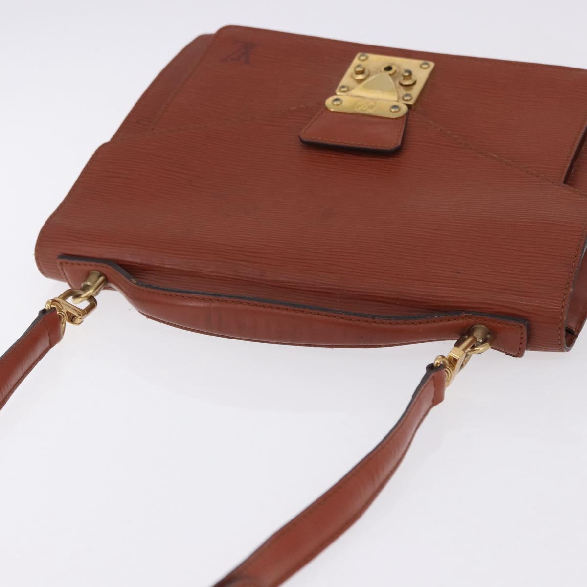 LOUIS VUITTON Epi Monceau 28 Hand Bag Brown M52123 LV Auth ka5261