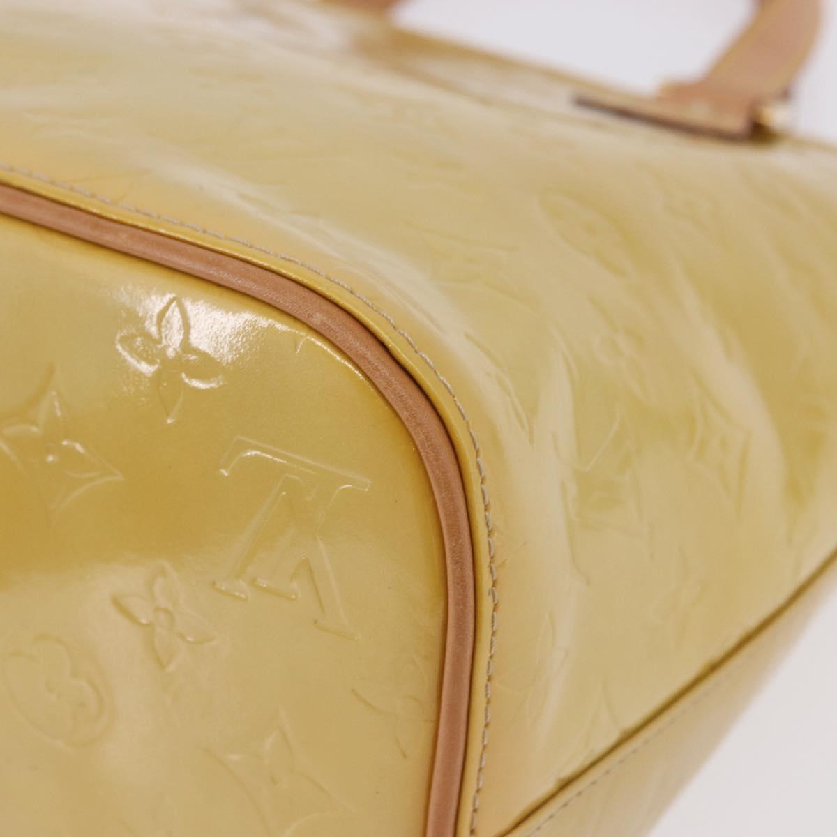 LOUIS VUITTON Monogram Vernis Houston Hand Bag Beige M91004 LV Auth ka5262