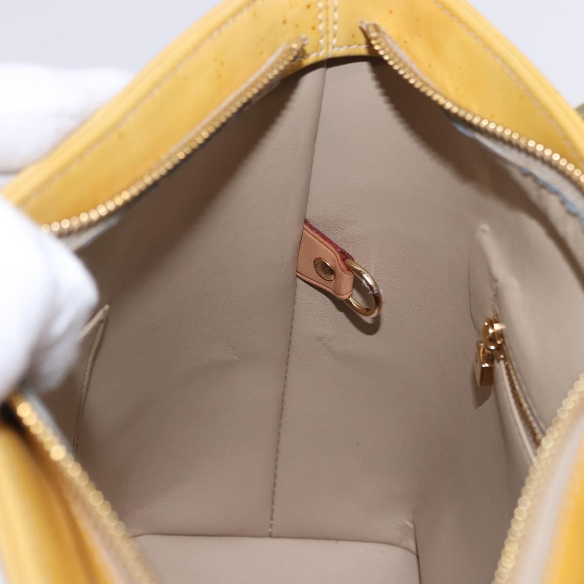 LOUIS VUITTON Monogram Vernis Houston Hand Bag Beige M91004 LV Auth ka5262