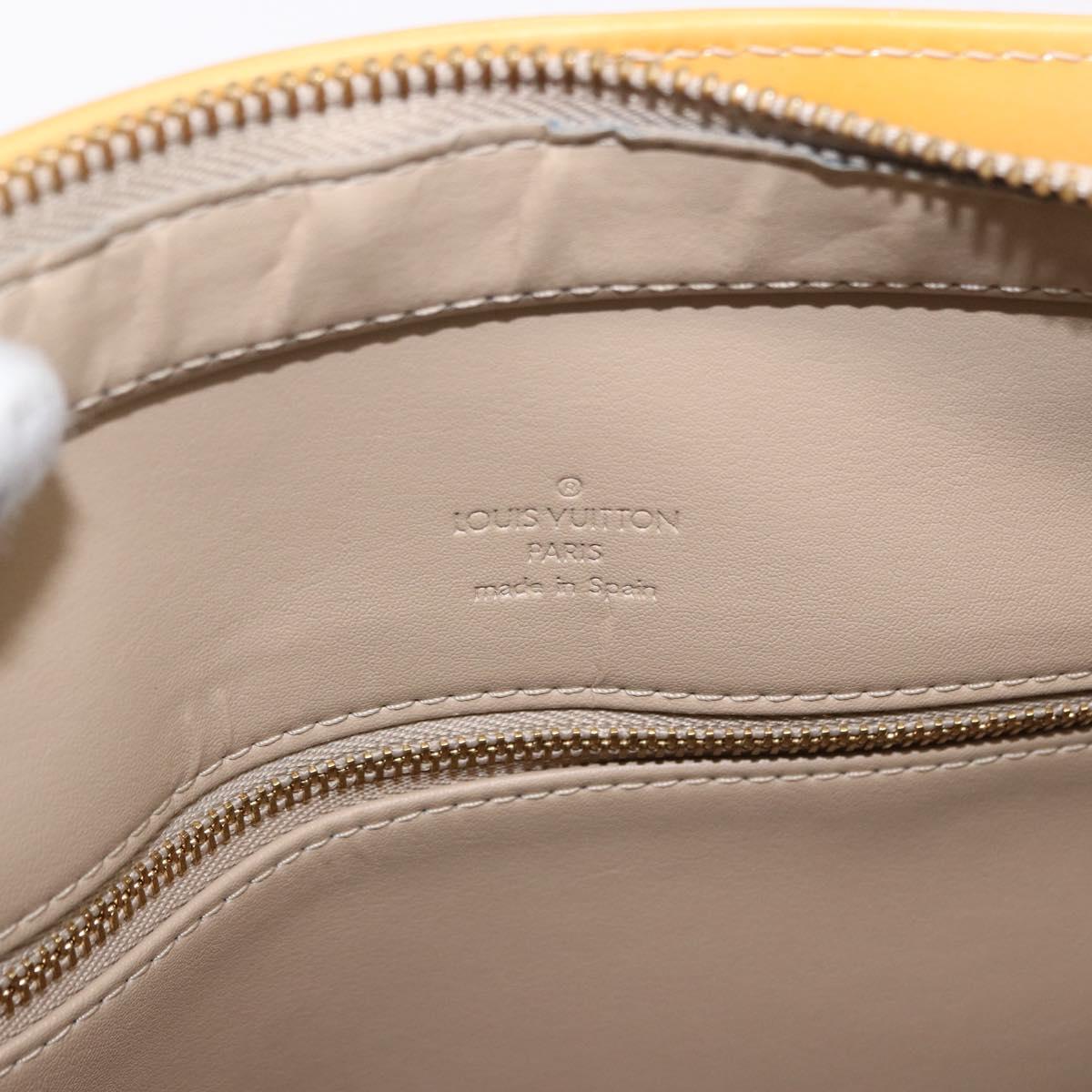 LOUIS VUITTON Monogram Vernis Houston Hand Bag Beige M91004 LV Auth ka5263