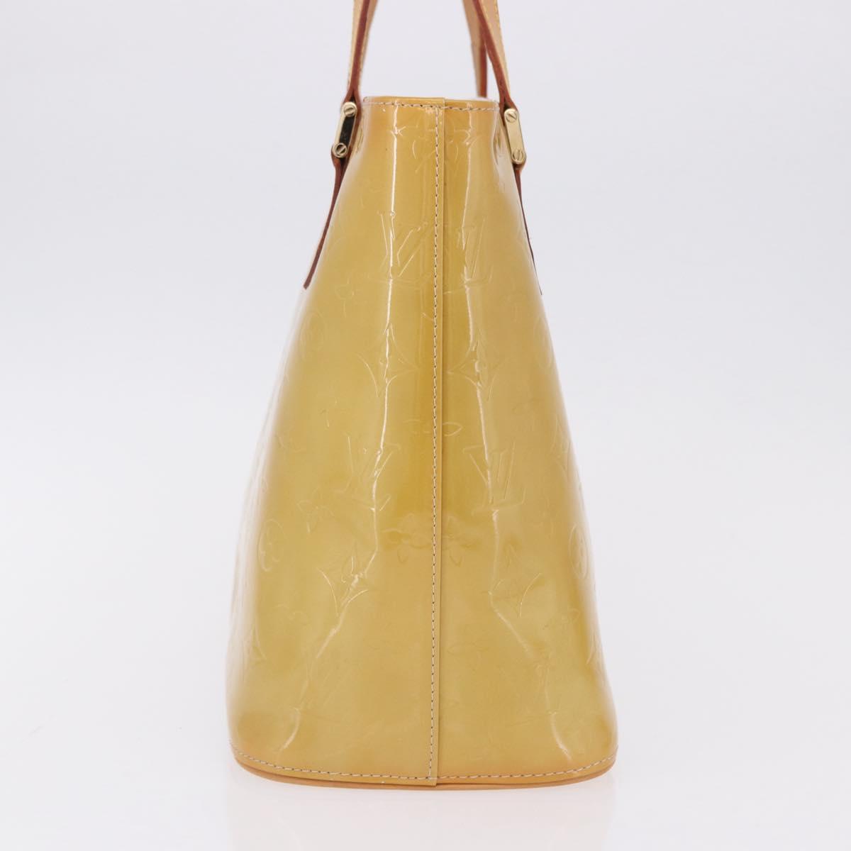 LOUIS VUITTON Monogram Vernis Houston Hand Bag Beige M91004 LV Auth ka5263