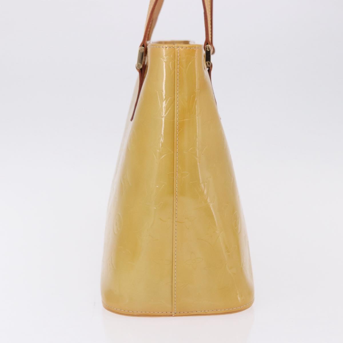 LOUIS VUITTON Monogram Vernis Houston Hand Bag Beige M91004 LV Auth ka5263