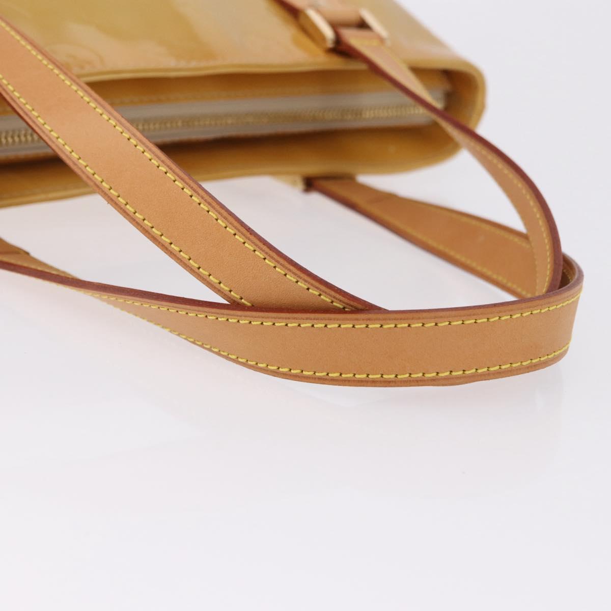 LOUIS VUITTON Monogram Vernis Houston Hand Bag Beige M91004 LV Auth ka5263