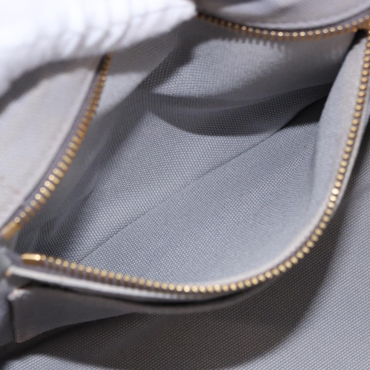 PRADA Canapa PM Hand Bag Canvas 2way Gray Gold Auth ka5264