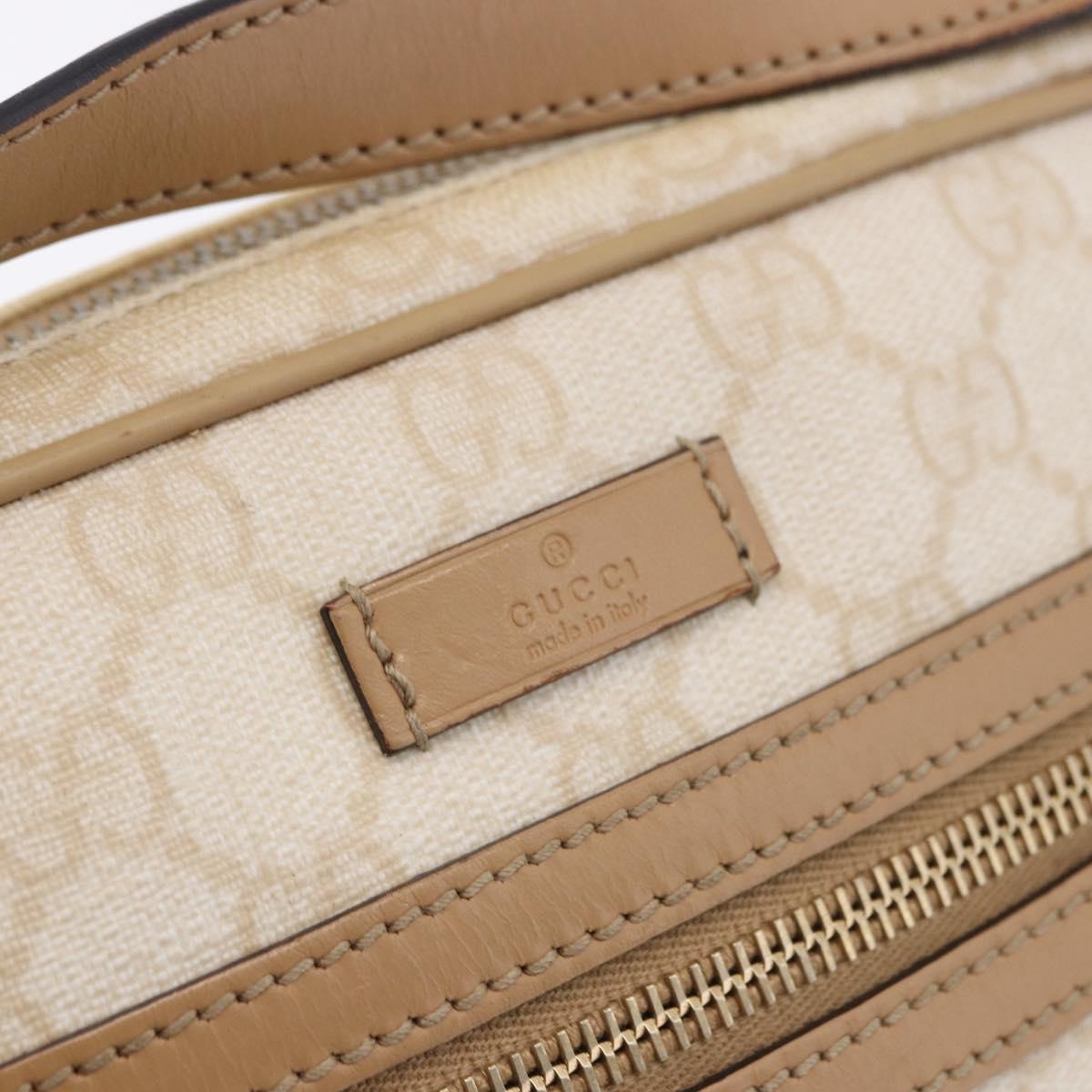 GUCCI GG Supreme Shoulder Bag PVC White Gold 201447 Auth ka5265