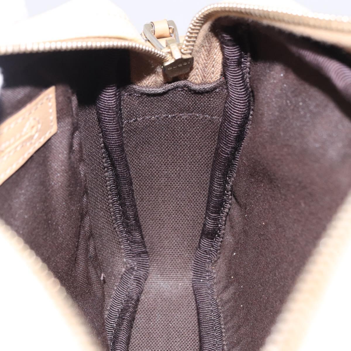 GUCCI GG Supreme Shoulder Bag PVC White Gold 201447 Auth ka5265