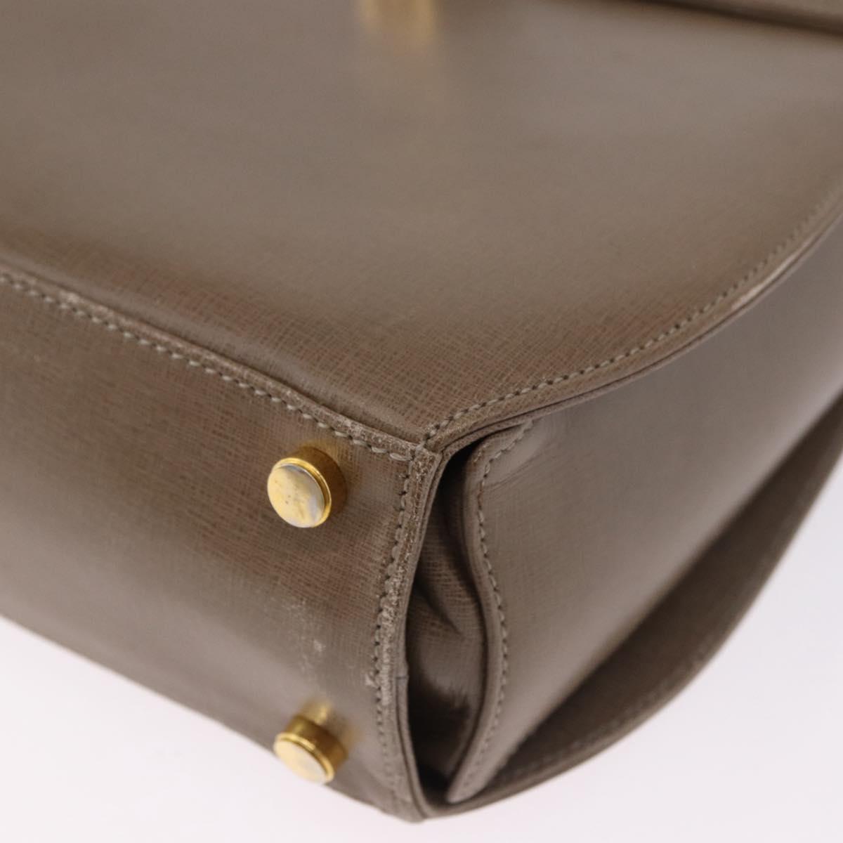 Salvatore Ferragamo Gancini Hand Bag Leather 2way Brown Gold Auth ka5266