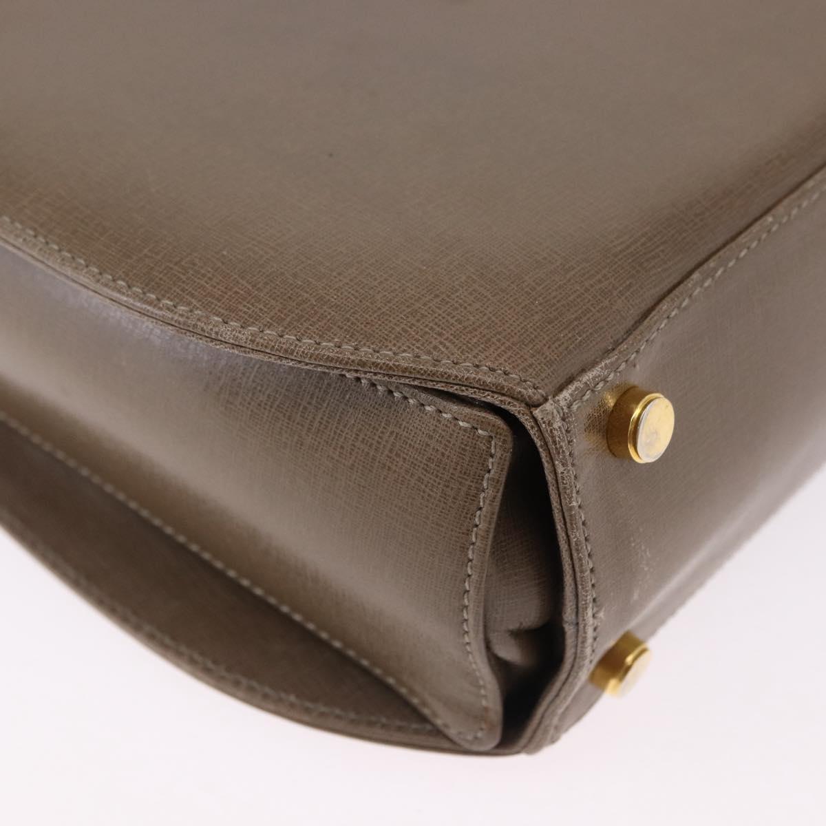 Salvatore Ferragamo Gancini Hand Bag Leather 2way Brown Gold Auth ka5266