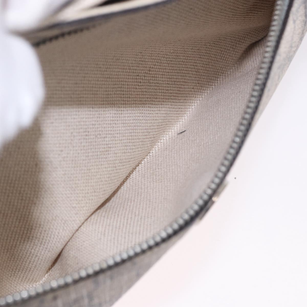 GUCCI GG Supreme Waist bag PVC White Silver 353435 Auth ka5268A