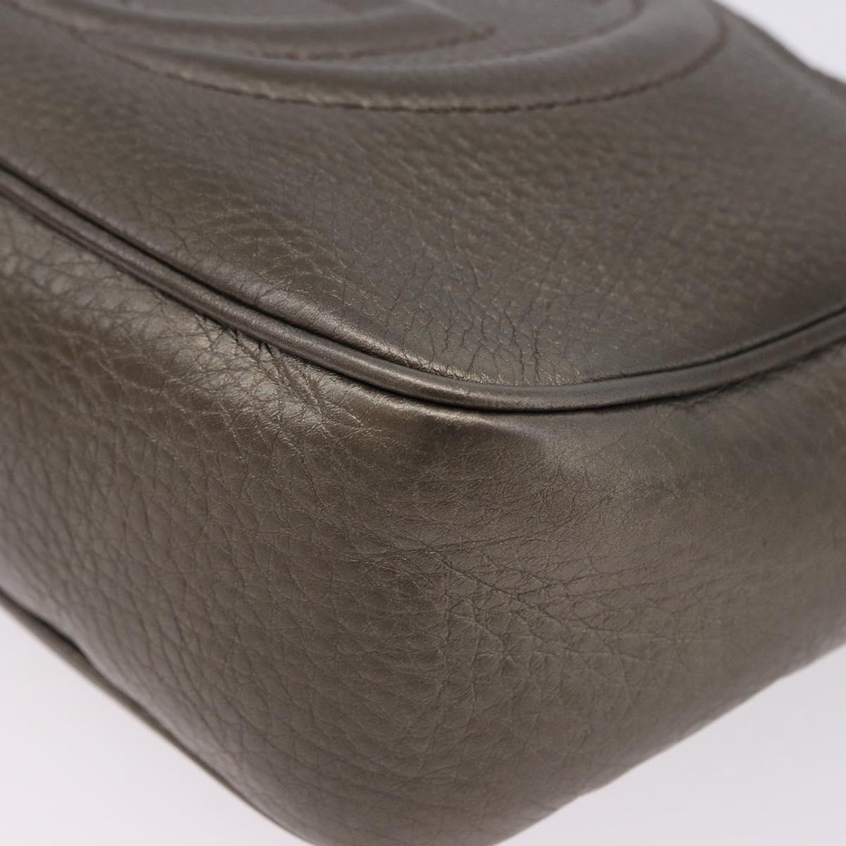 GUCCI Shoulder Bag Leather Champagne Gold 308364 Auth ka5269