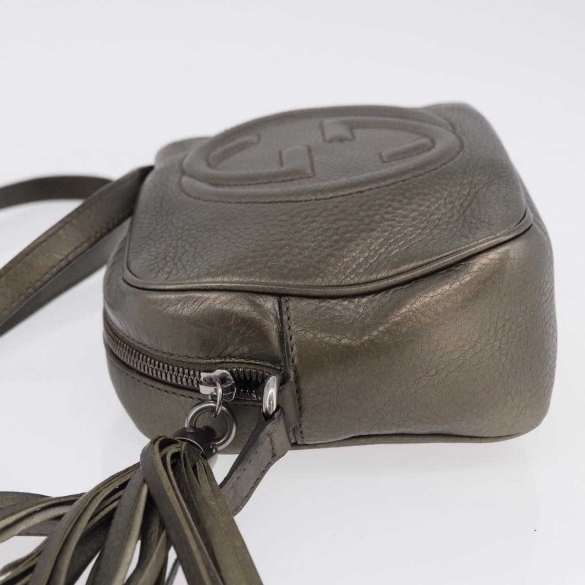 GUCCI Shoulder Bag Leather Champagne Gold 308364 Auth ka5269