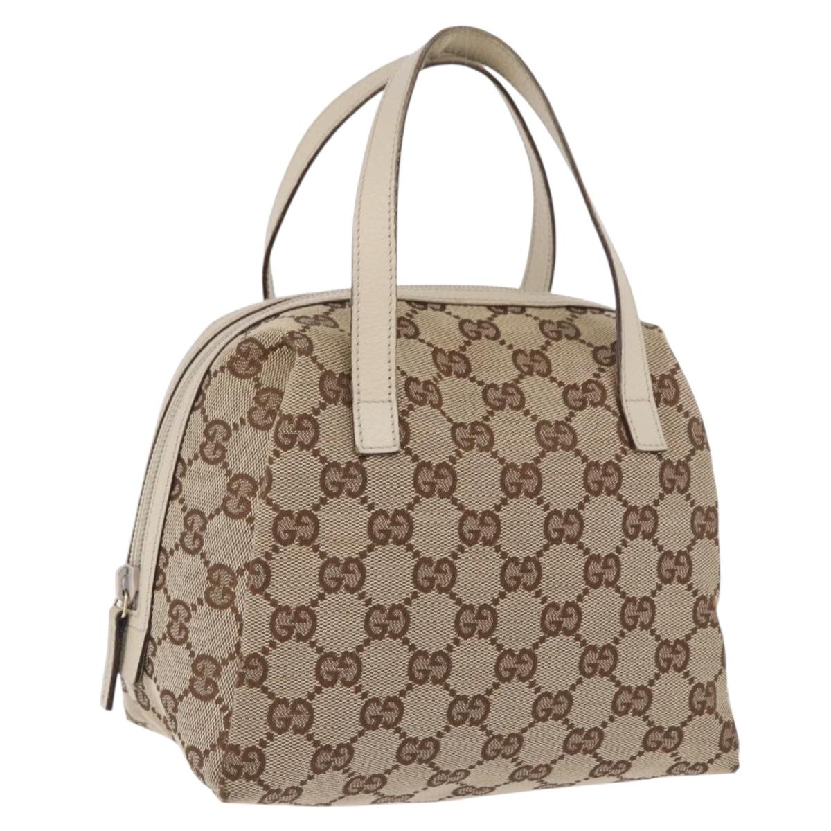 GUCCI GG Canvas Hand Bag Beige 124542 0416 Auth ka5270