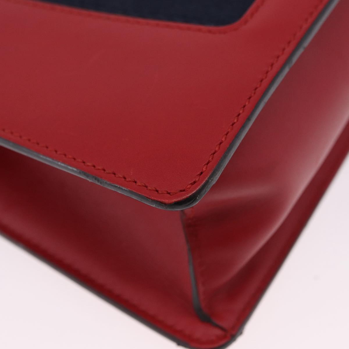 GUCCI Silvi Sherry Line Hand Bag Leather 2way Red Gold 470270 Auth ka5271