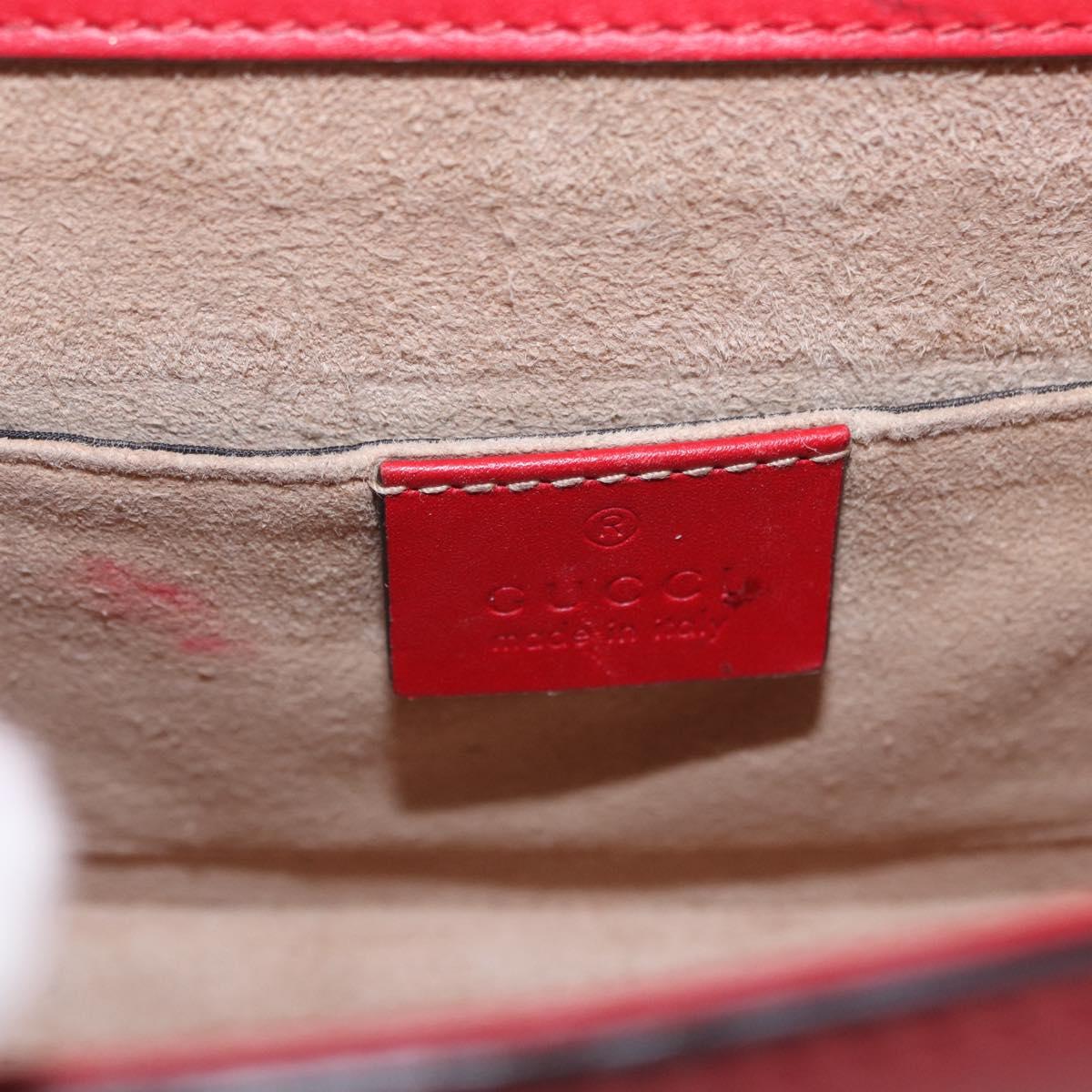 GUCCI Silvi Sherry Line Hand Bag Leather 2way Red Gold 470270 Auth ka5271