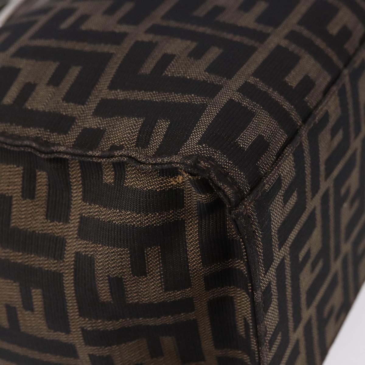 FENDI Zucca Canvas Tote Bag Brown Black Auth ka5275