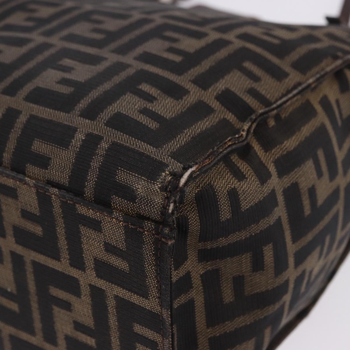 FENDI Zucca Canvas Tote Bag Brown Black Auth ka5275