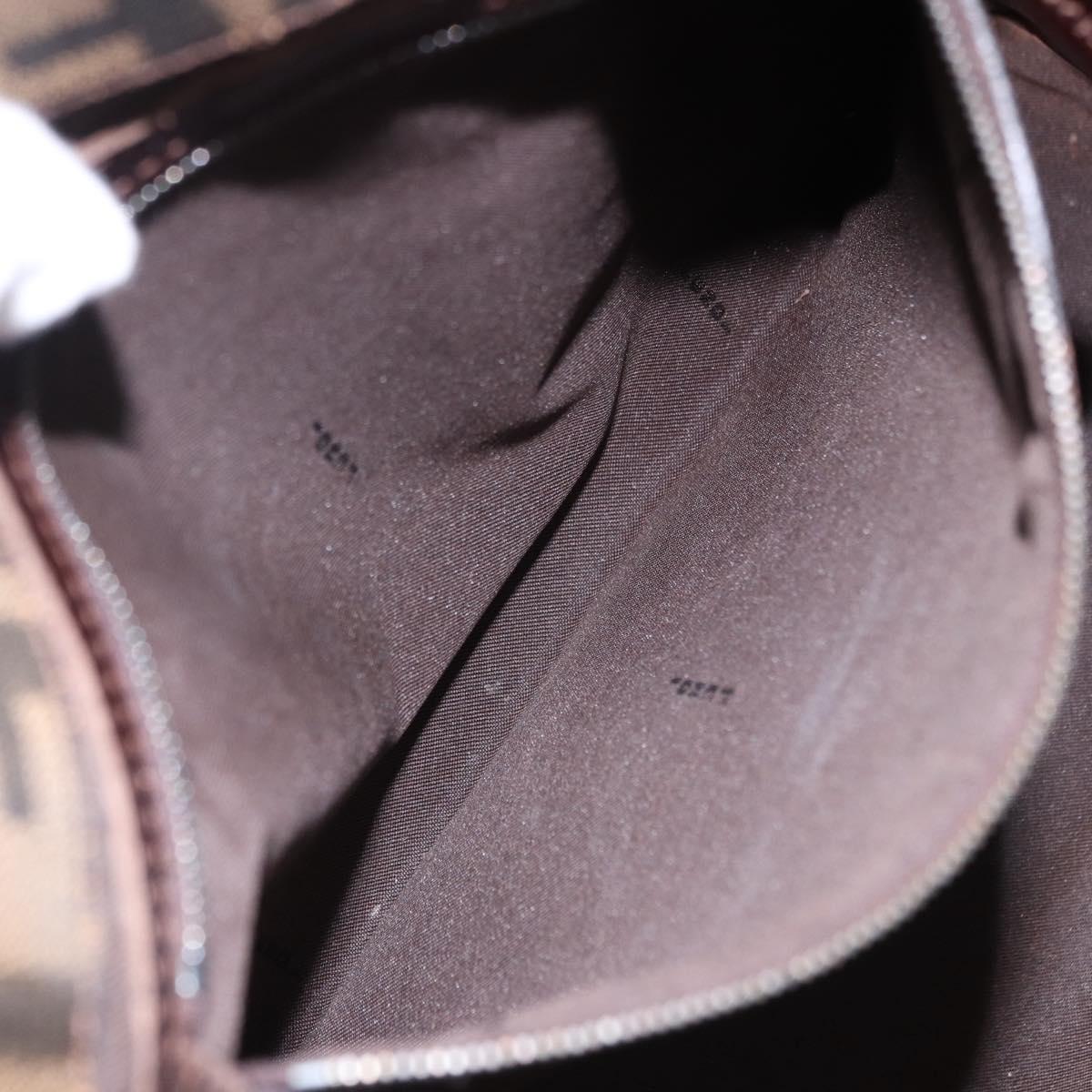 FENDI Zucca Canvas Tote Bag Brown Black Auth ka5275