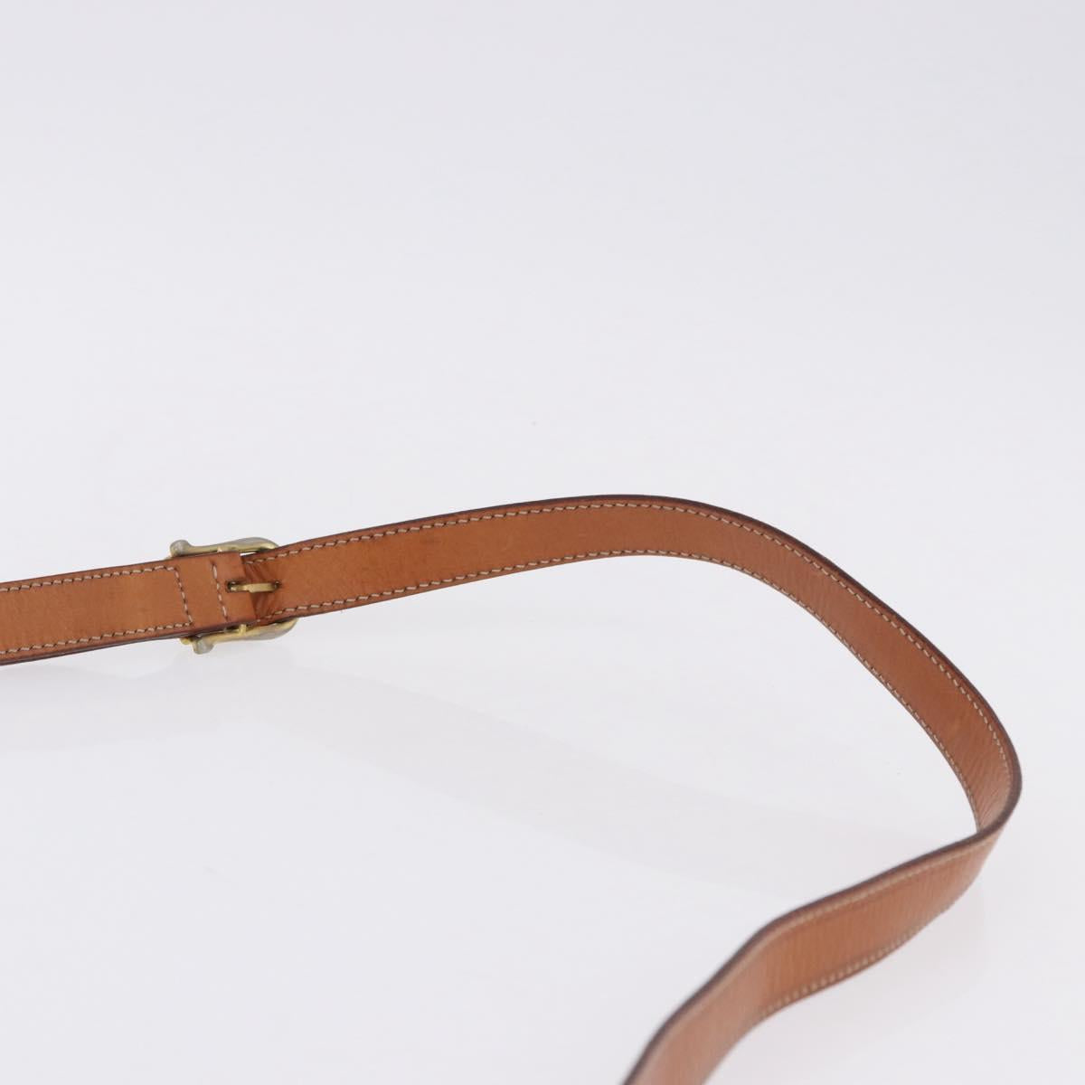 CELINE Macadam Canvas Shoulder Bag PVC Leather Brown Gold Auth ka5281