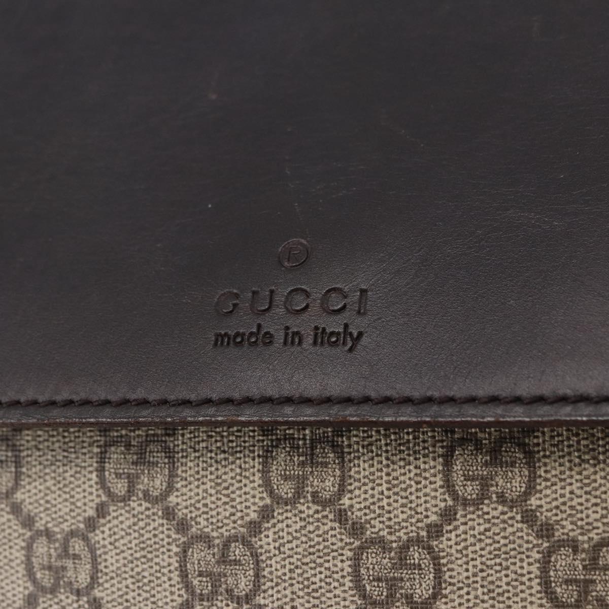 GUCCI GG Supreme Clutch Bag PVC Beige Auth ka5283